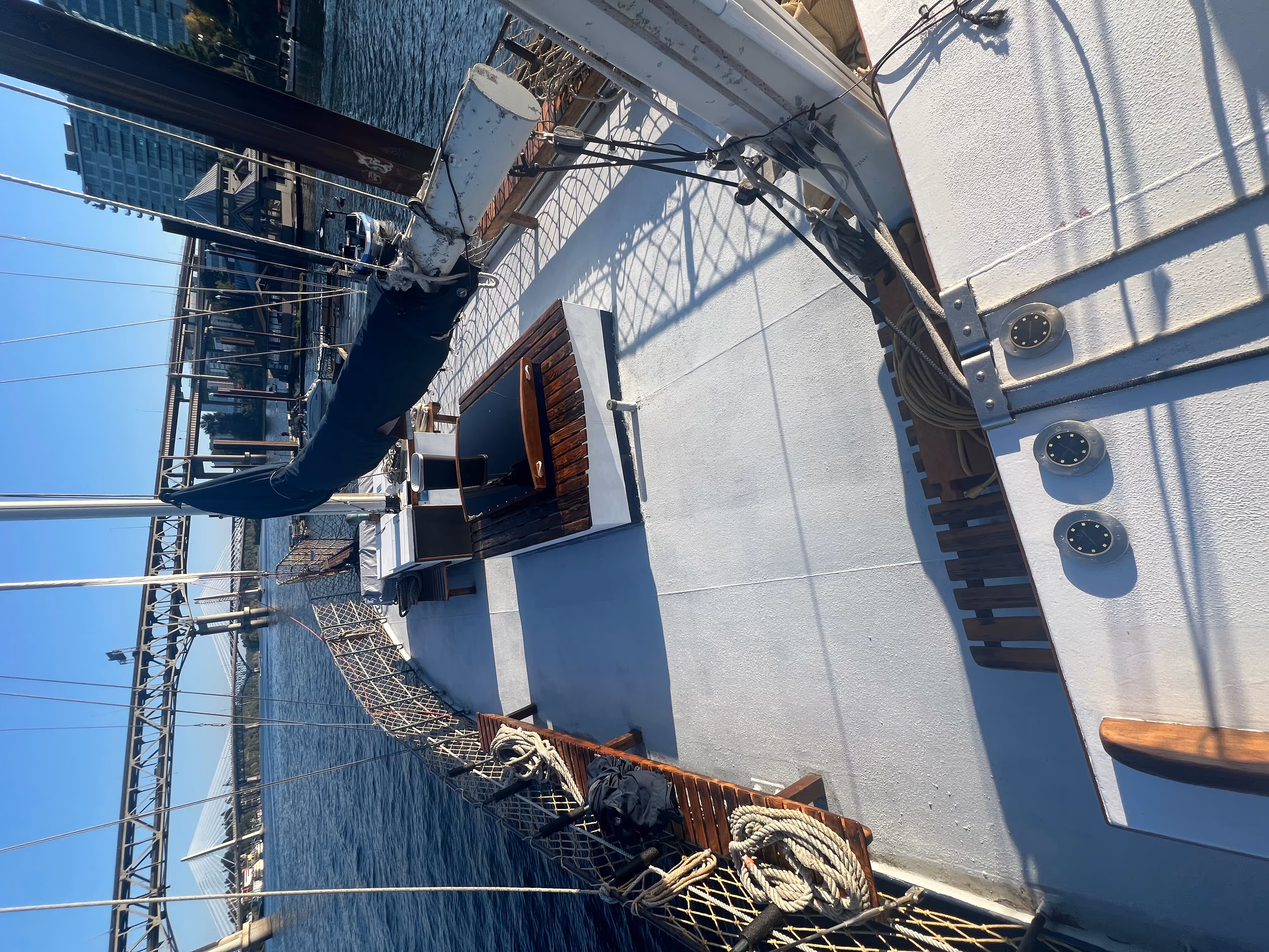 View of the forward deck of schooner rose