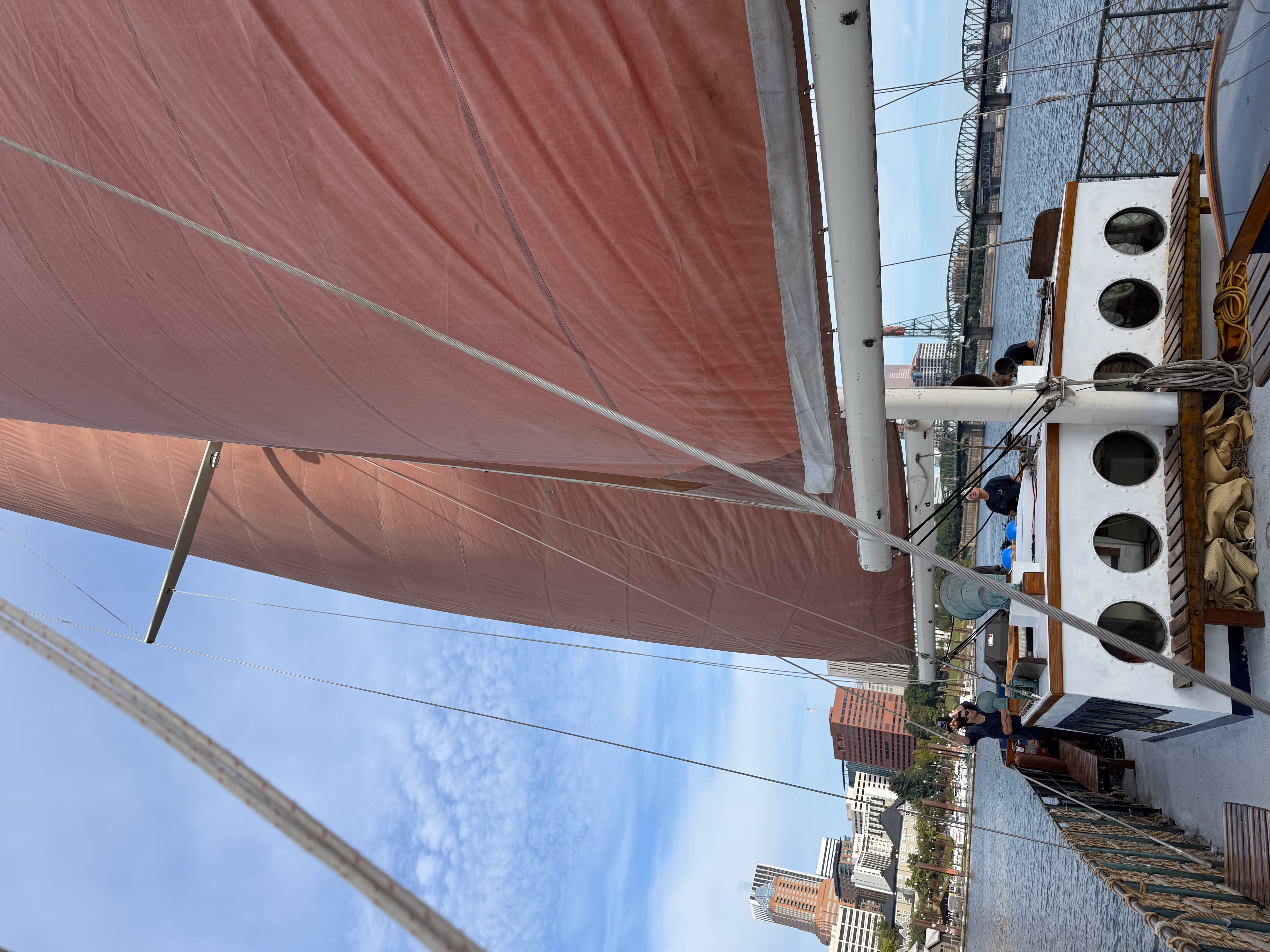 Forward view of Schooner Rose under sail
